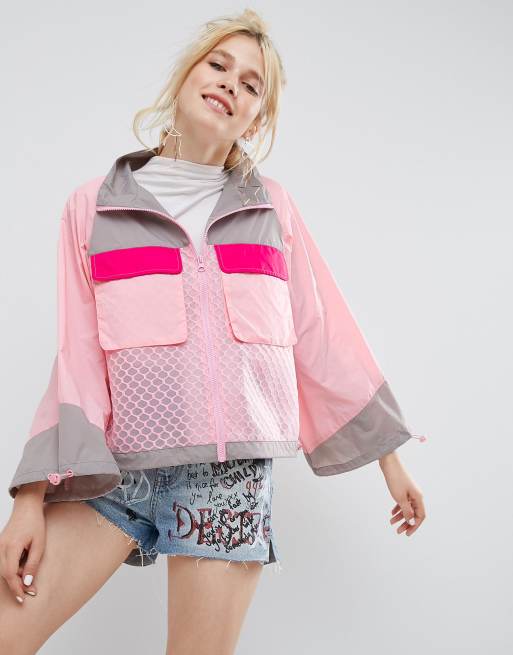 ASOS ASOS Festival Rain Jacket With Mesh Panels