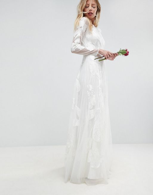 Asos Edition Asos Floral Embroidered Maxi Wedding Dress 9618