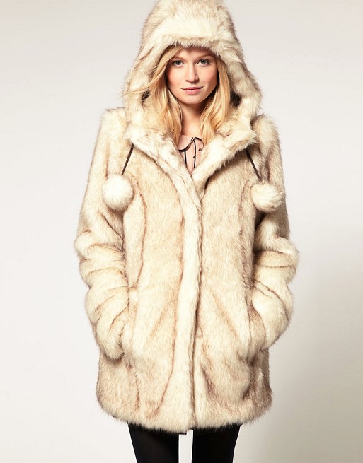 ASOS | ASOS Hooded Faux Fur Coat