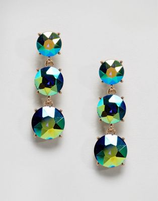 ASOS Iridescent Jewel Drop Earrings