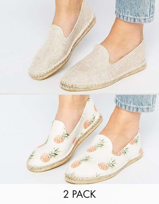 ASOS ASOS JEANIE Lot de deux paires d'espadrilles