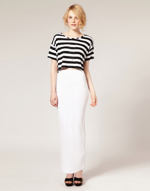 White Jersey Maxi Skirt | Jill Dress