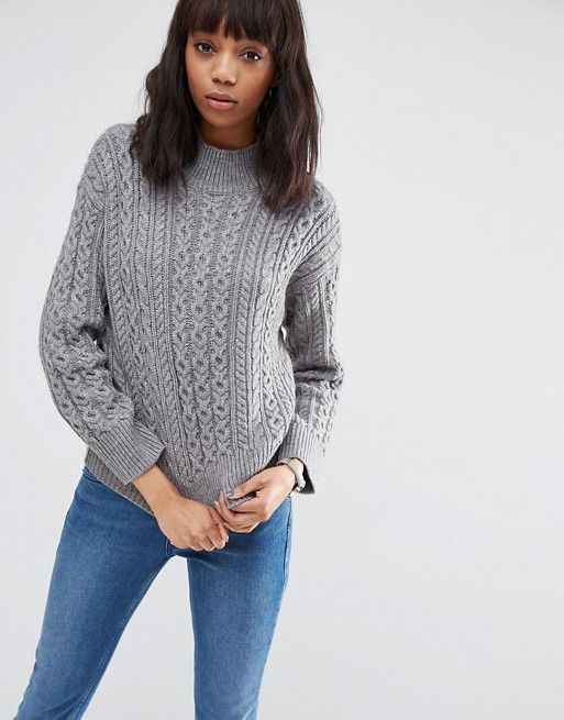Image result for ASOS Jumper With Cable Stitch And High Neck