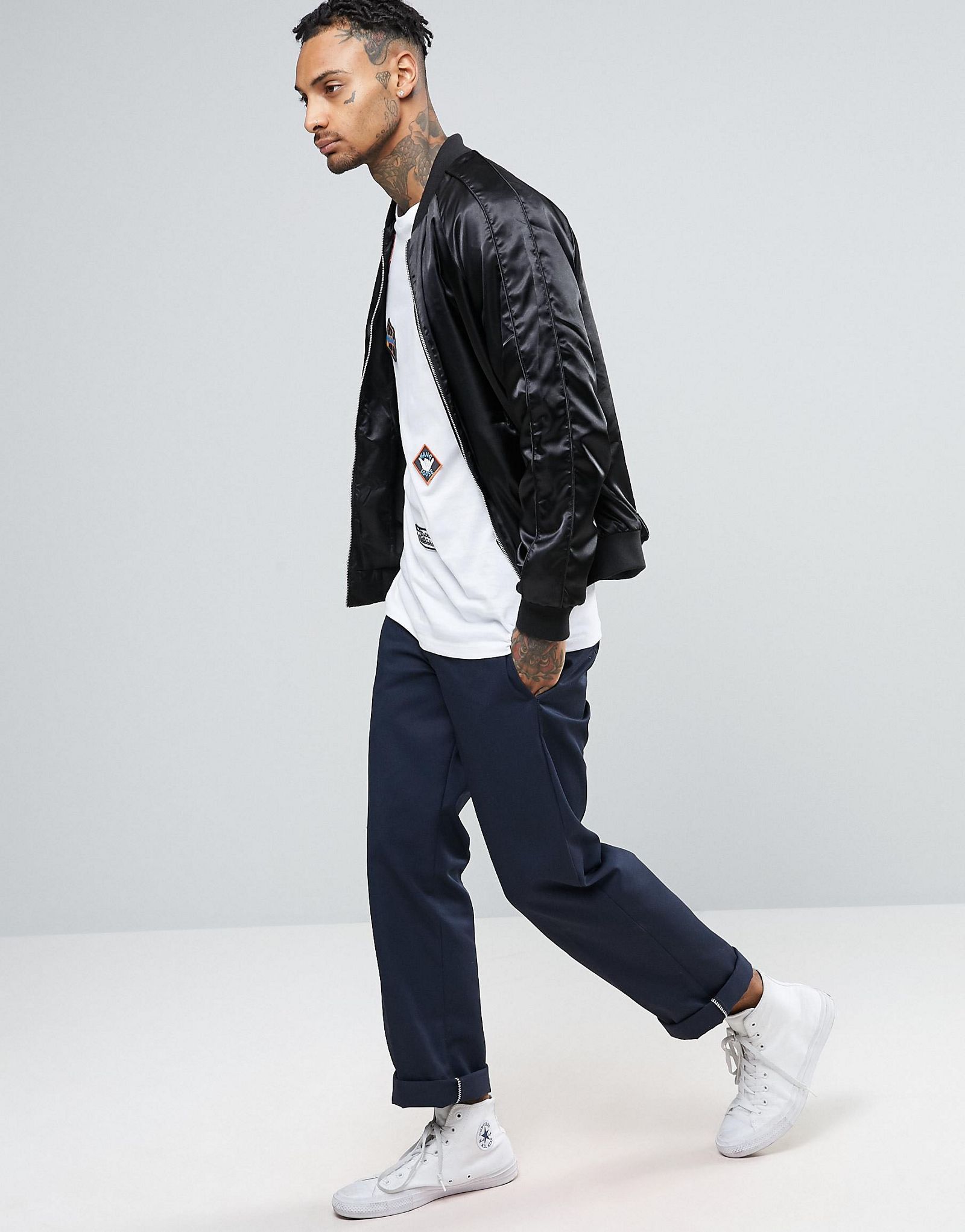 ASOS Longline T-Shirt With Badges