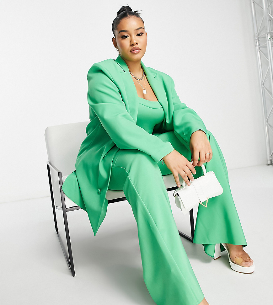 ASOS LUXE Curve co-ord suit jacket in green