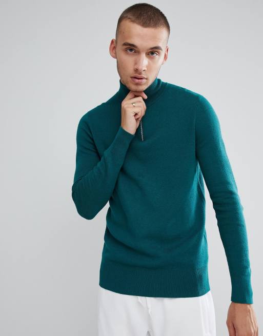 ASOS ASOS Midweight Half Zip Jumper In Green
