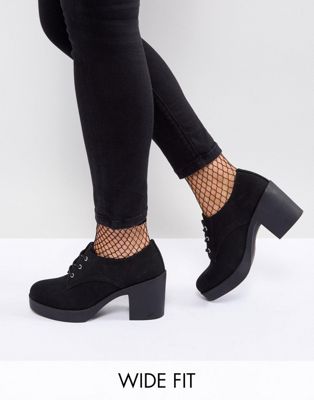 ASOS OFFERING Wide Fit Lace Up Heeled Shoes