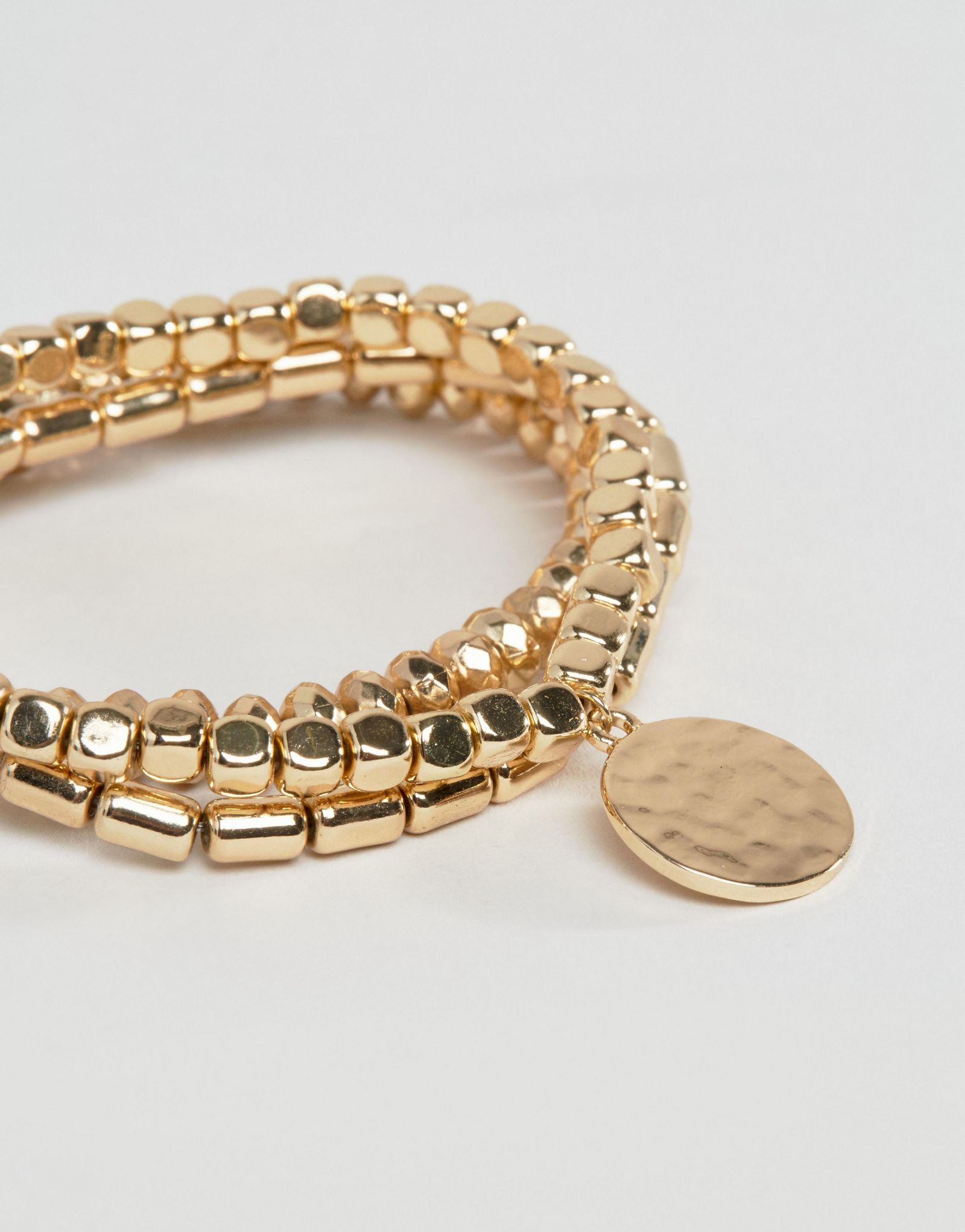 ASOS Pack of 3 Gold Stretch Bead Friendship Bracelets