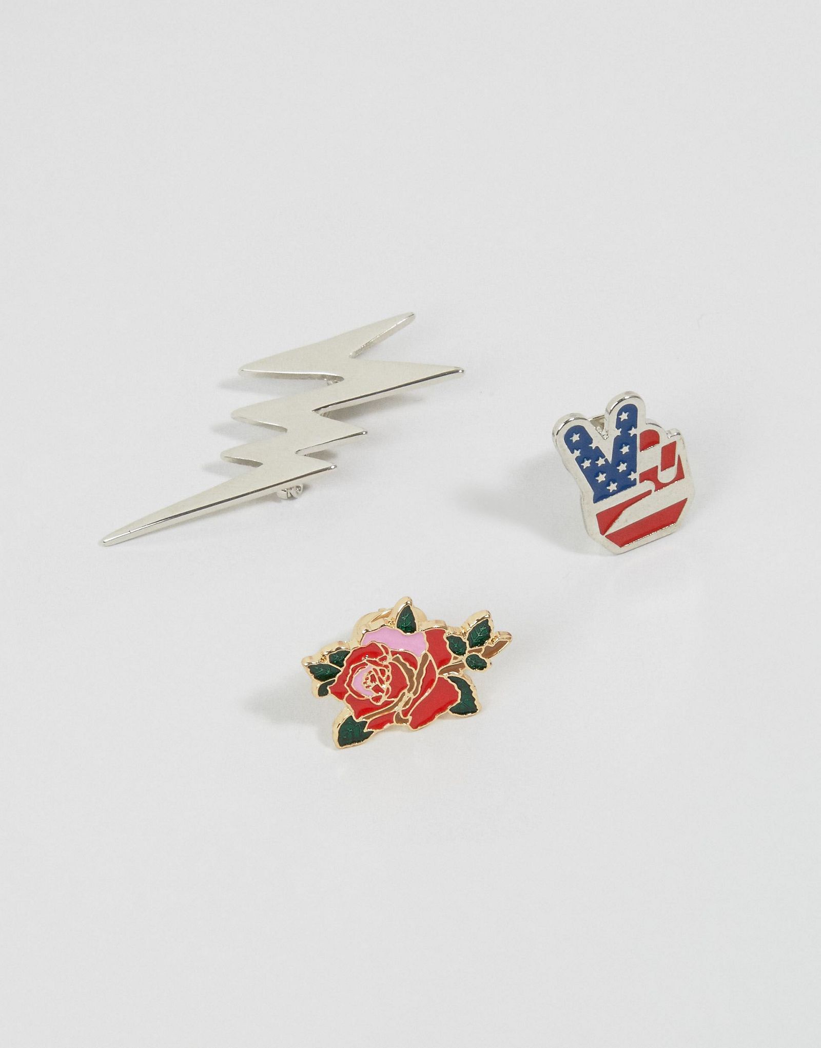 ASOS Pack of 3 Novelty Brooches