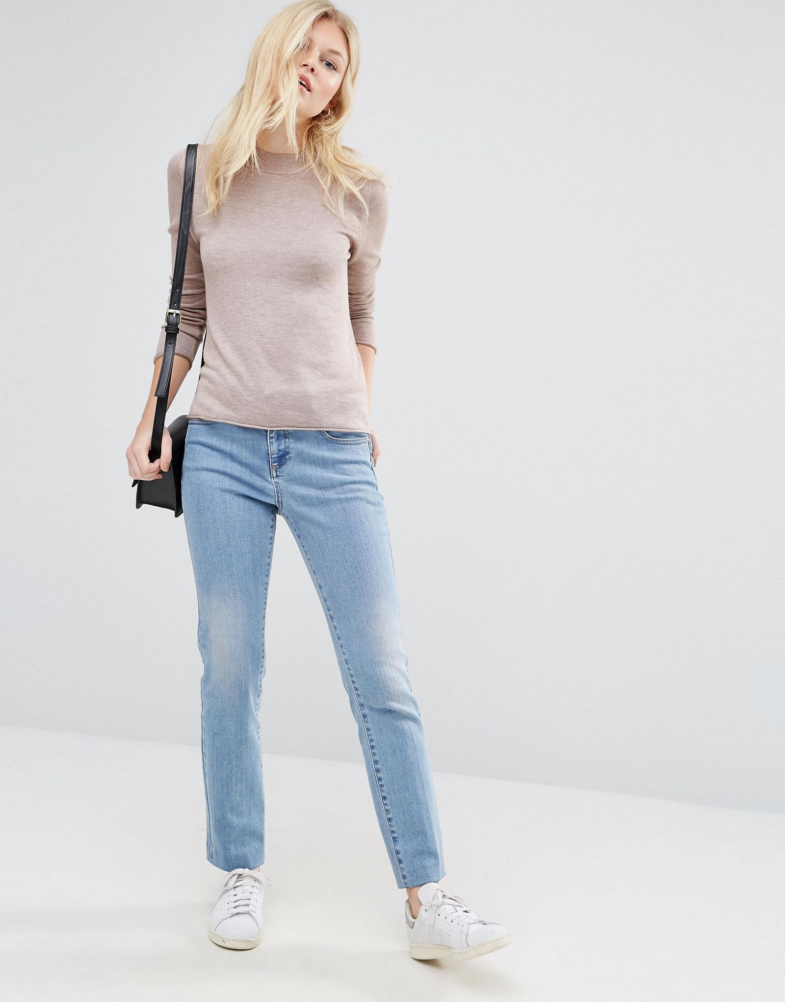 ASOS PETITE Jumper With Crew Neck in Soft Yarn