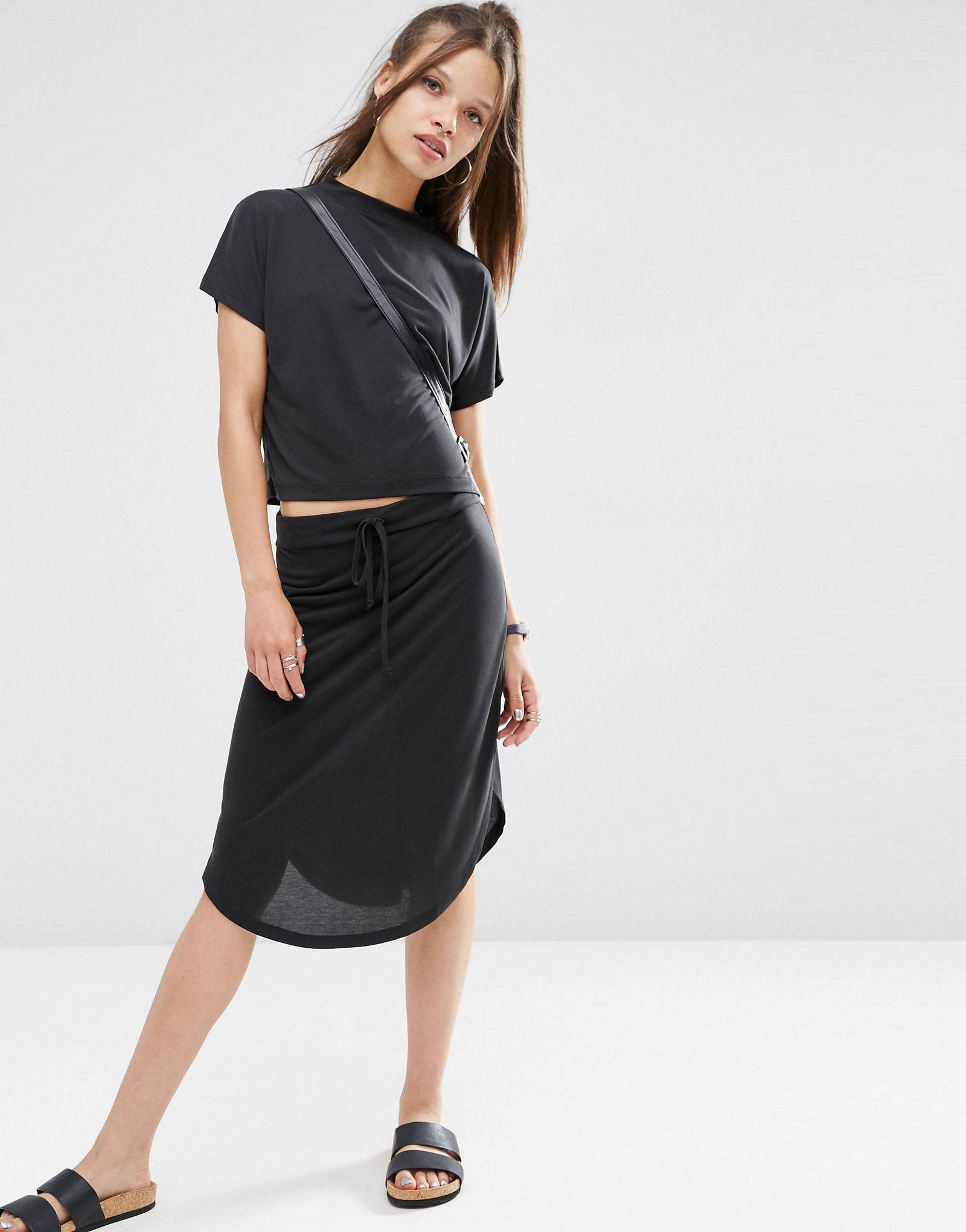 ASOS PETITE T-shirt in Cupro Co-ord