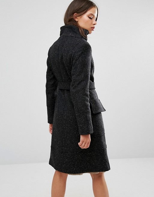 ASOS Petite | ASOS PETITE Wool Blend Coat With Funnel Neck