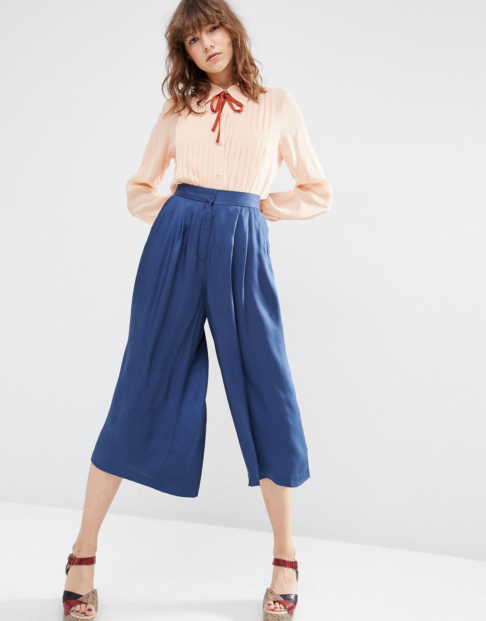 ASOS Pintuck Blouse with Tie Detail