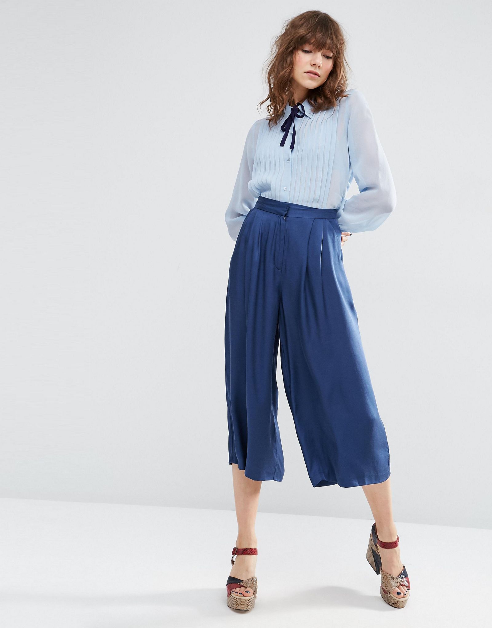 ASOS Pintuck Blouse with Tie Detail