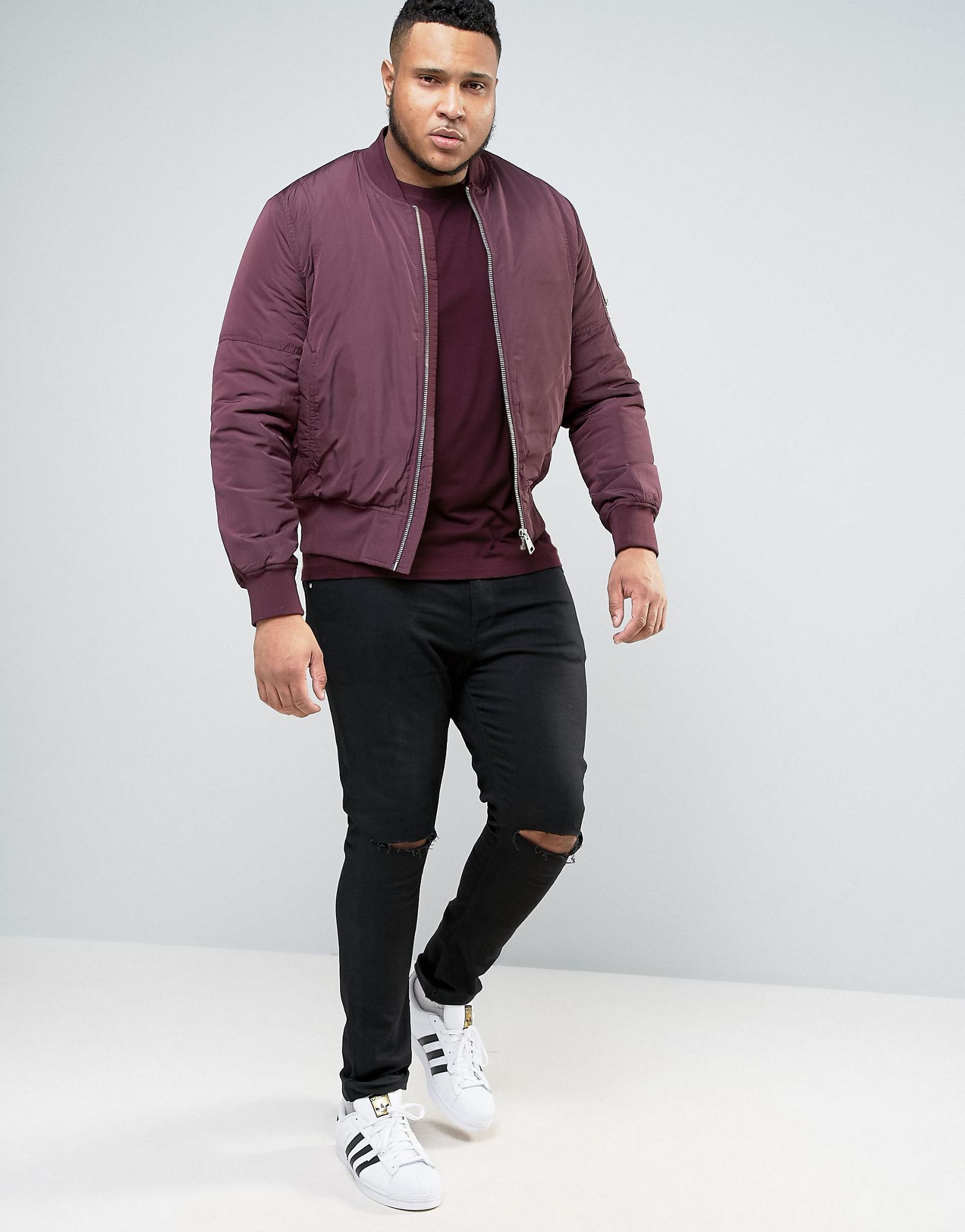 ASOS PLUS Muscle T-Shirt In Oxblood