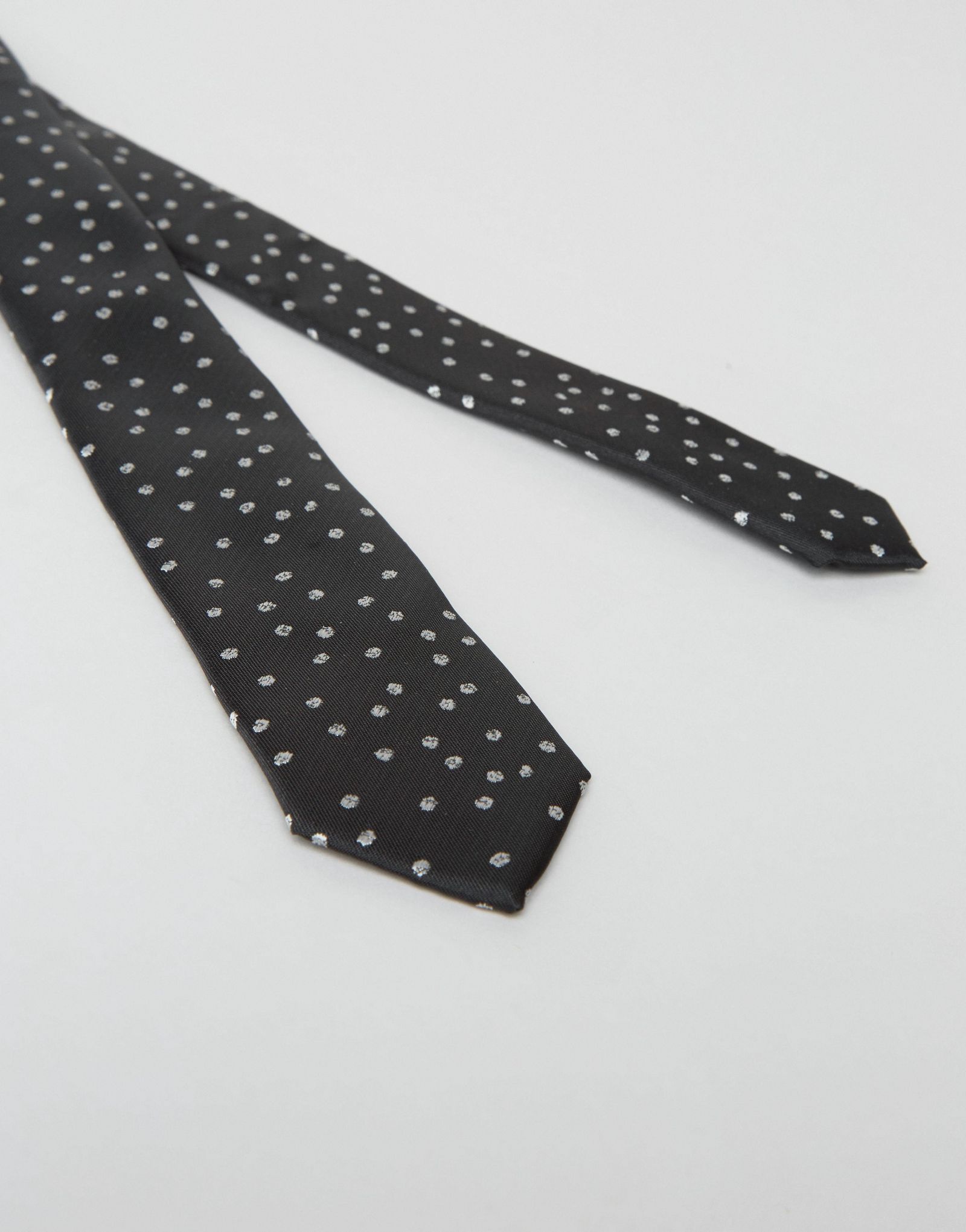ASOS Polka Dot Tie In Black