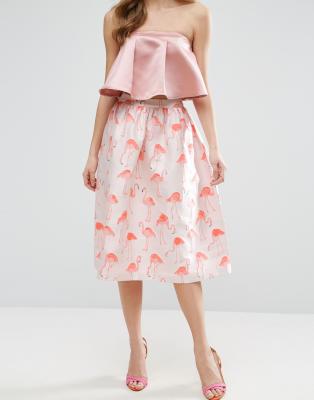 Image result for ASOS Prom Skirt in Flamingo Jacquard