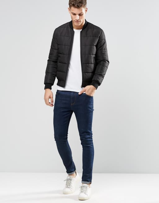 Shoptagr Asos Quilted Bomber Jacket In Black by Asos