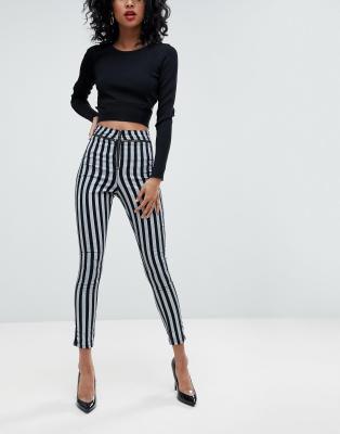 high waisted striped pants
