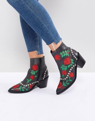 ASOS ROMANCE Embroidered Western Boots