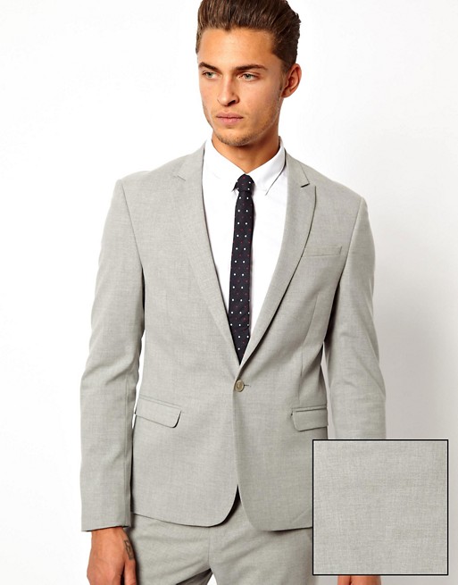 ASOS Skinny Fit Suit in Mid Grey