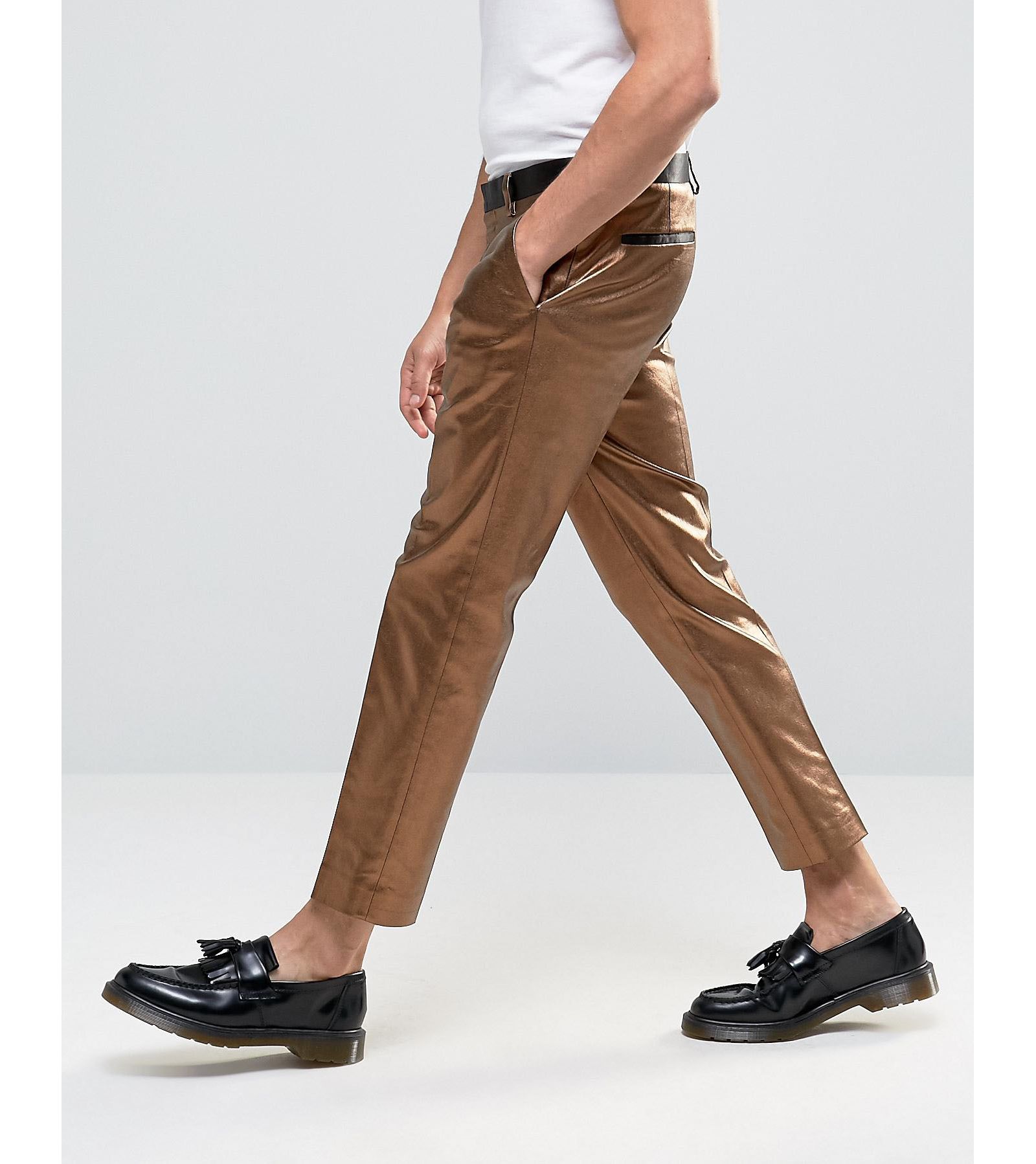 ASOS Skinny Smart Trousers In Bright Bronze