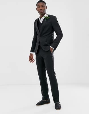מוצר ASOS Slim Suit Jacket In Black 100 Wool