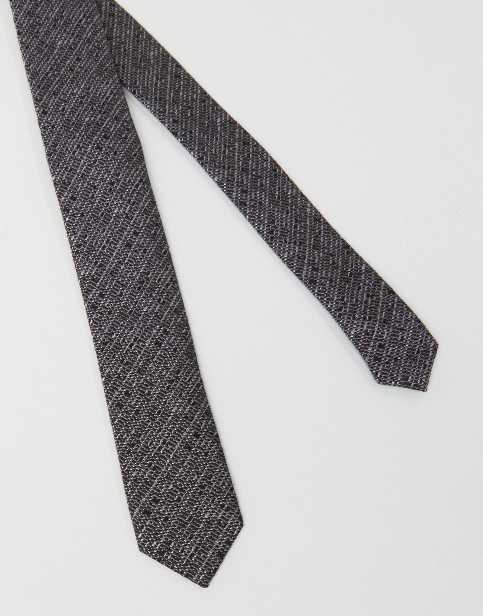 ASOS Slim Tie In Black Wool Mix