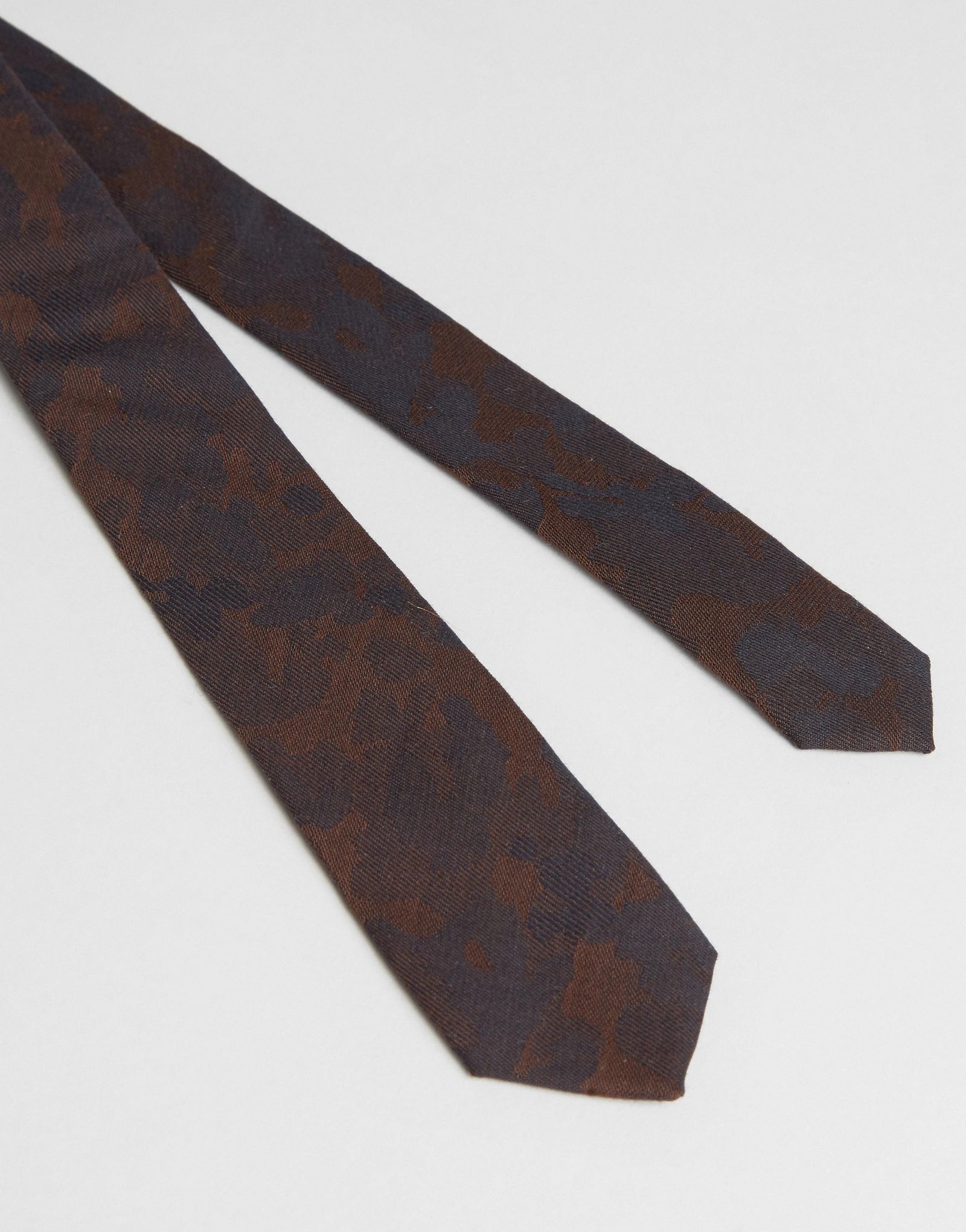 ASOS Slim Tie In Brown Camo