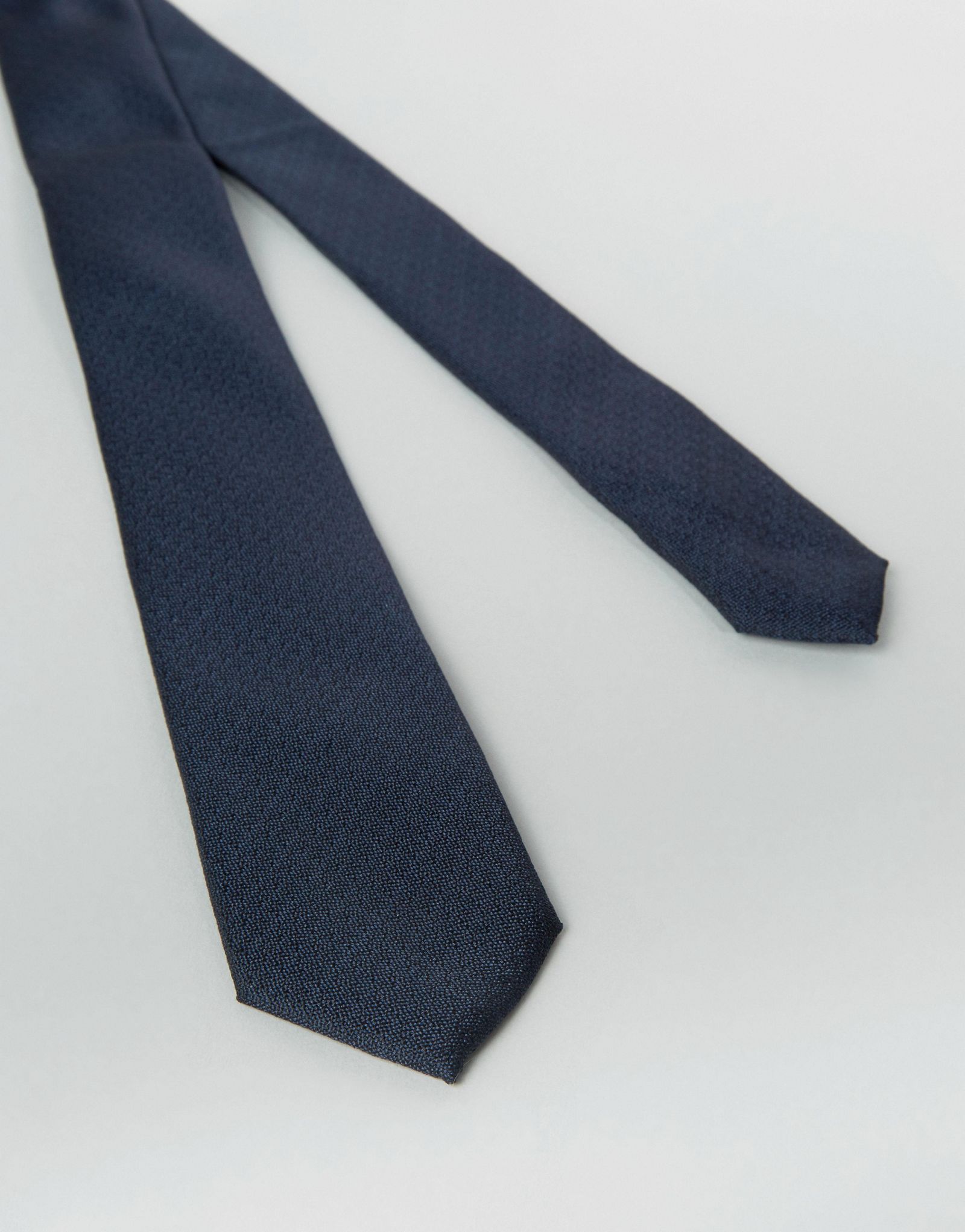ASOS Slim Tie In Textured Navy