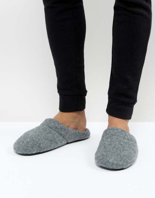ASOS DESIGN ASOS Slip On Slippers In Grey Marl