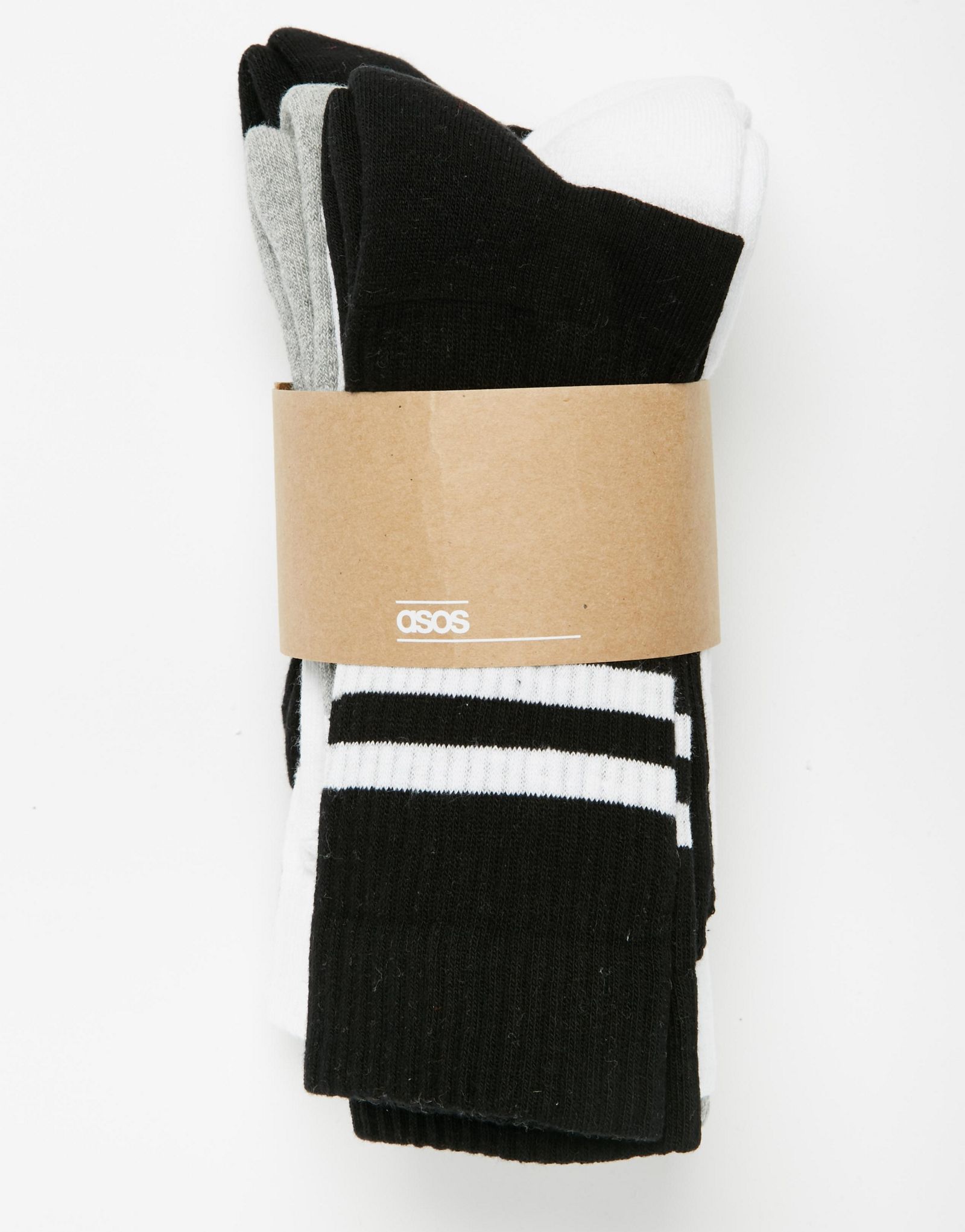 ASOS Sports Style Socks 5 Pack In Monochrome