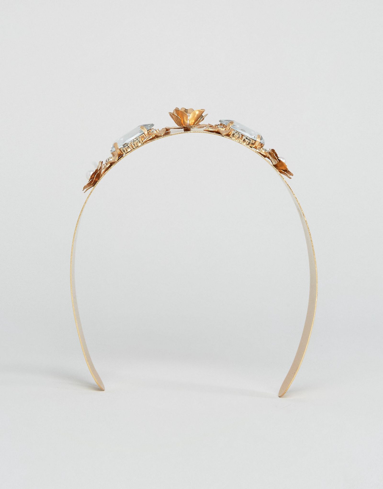 ASOS Statement Metallic Flower & Jewel Headband