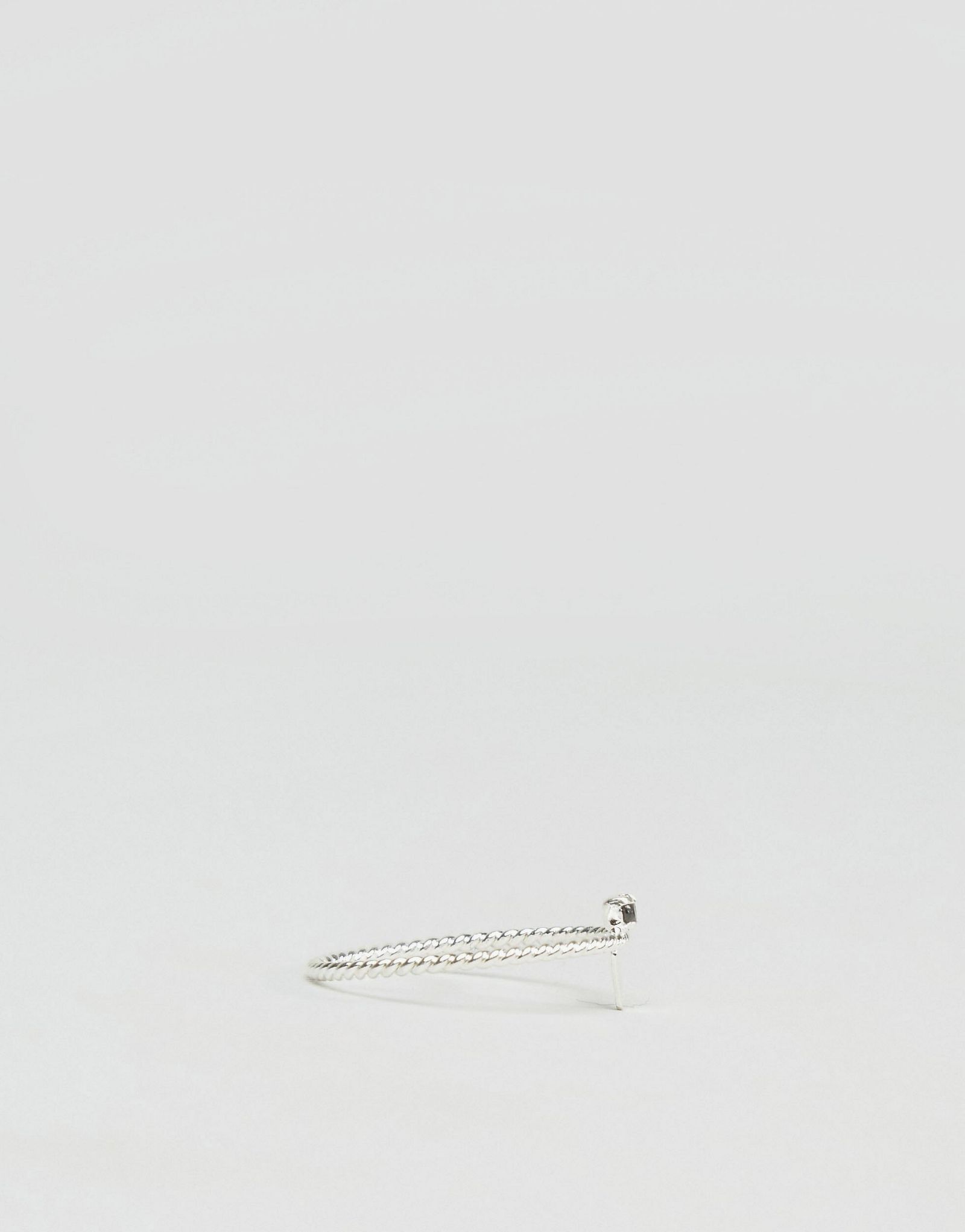 ASOS Sterling Silver Twist Triangle Ring