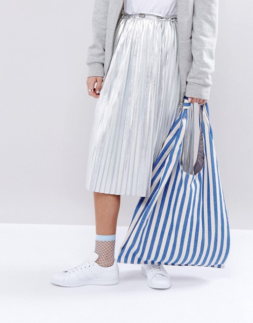Image result for ASOS Stripe Slouchy Woven Bag