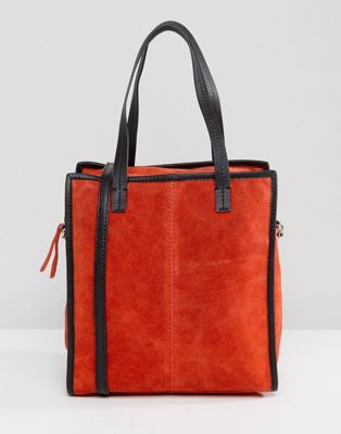 ASOS Suede Large Boxy Shopper Bag With Detachable Strap