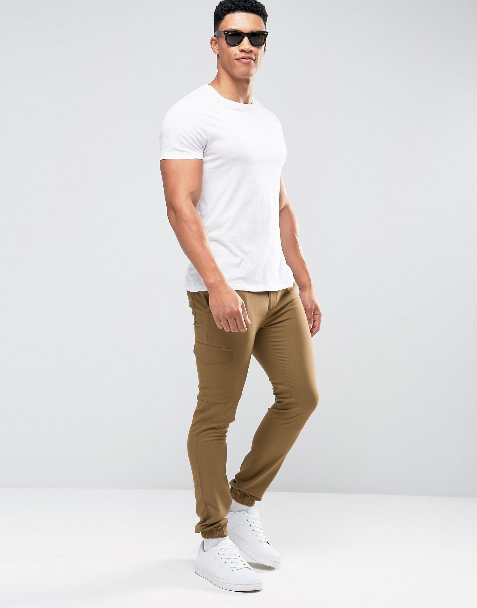 ASOS Super Skinny Smart Joggers With Cargo Pockets