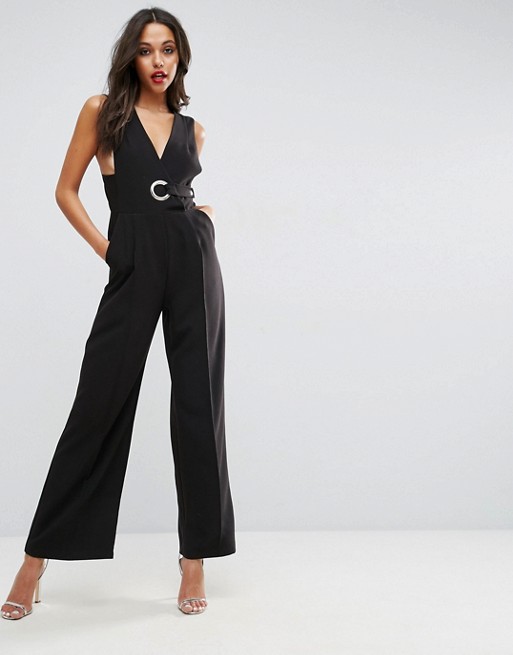 Image result for ASOS Tailored Sleeveless Wrap Jumpsuit with Large Eyelet