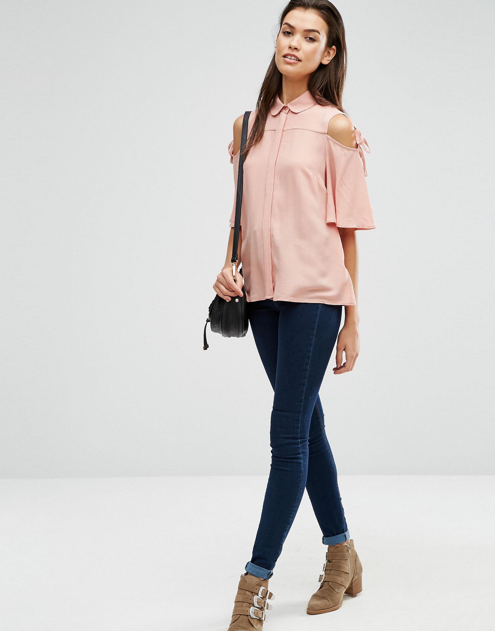 ASOS TALL Casual Blouse With Tie Sleeve