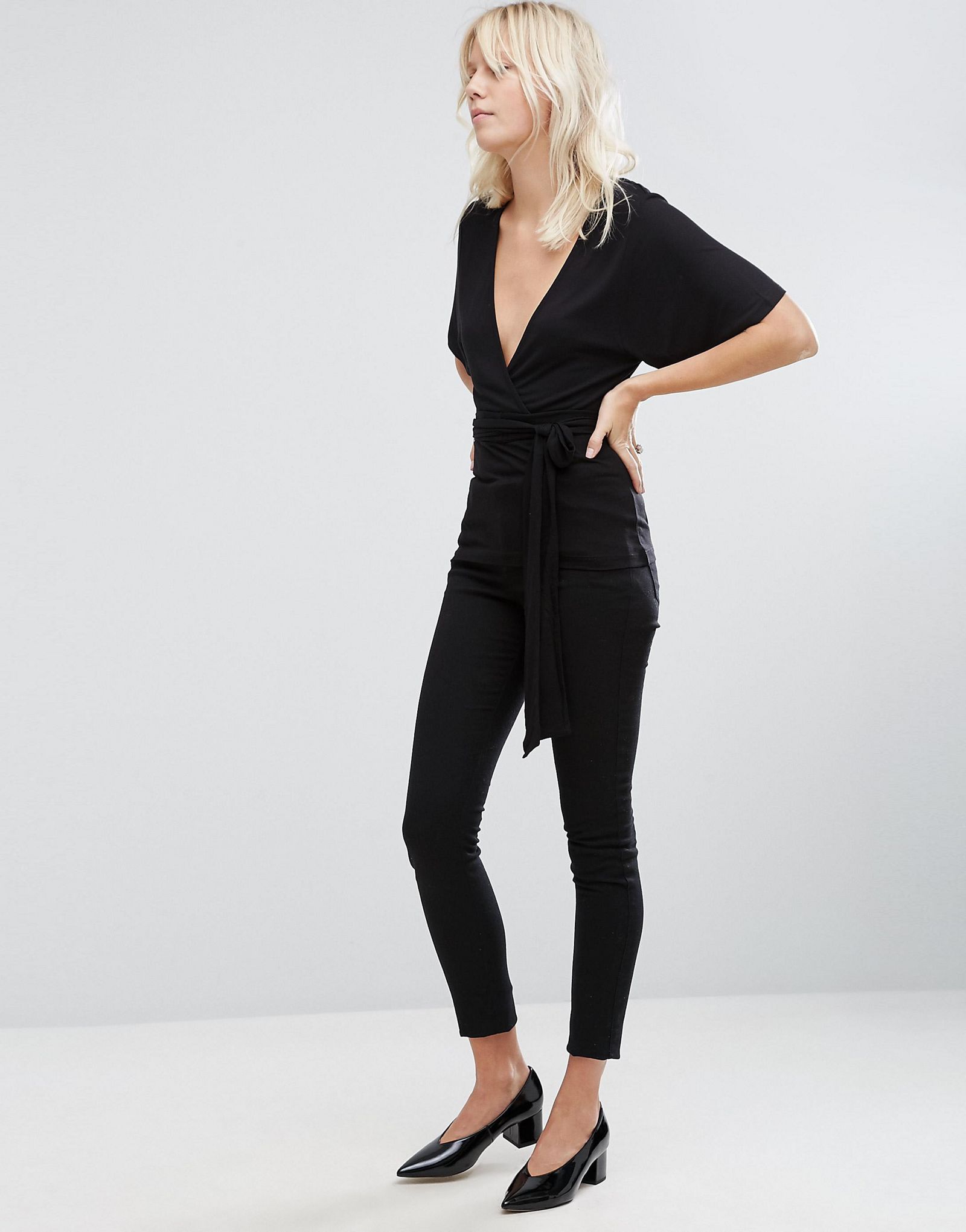 ASOS Top with Kimono Sleeve and Tie Front