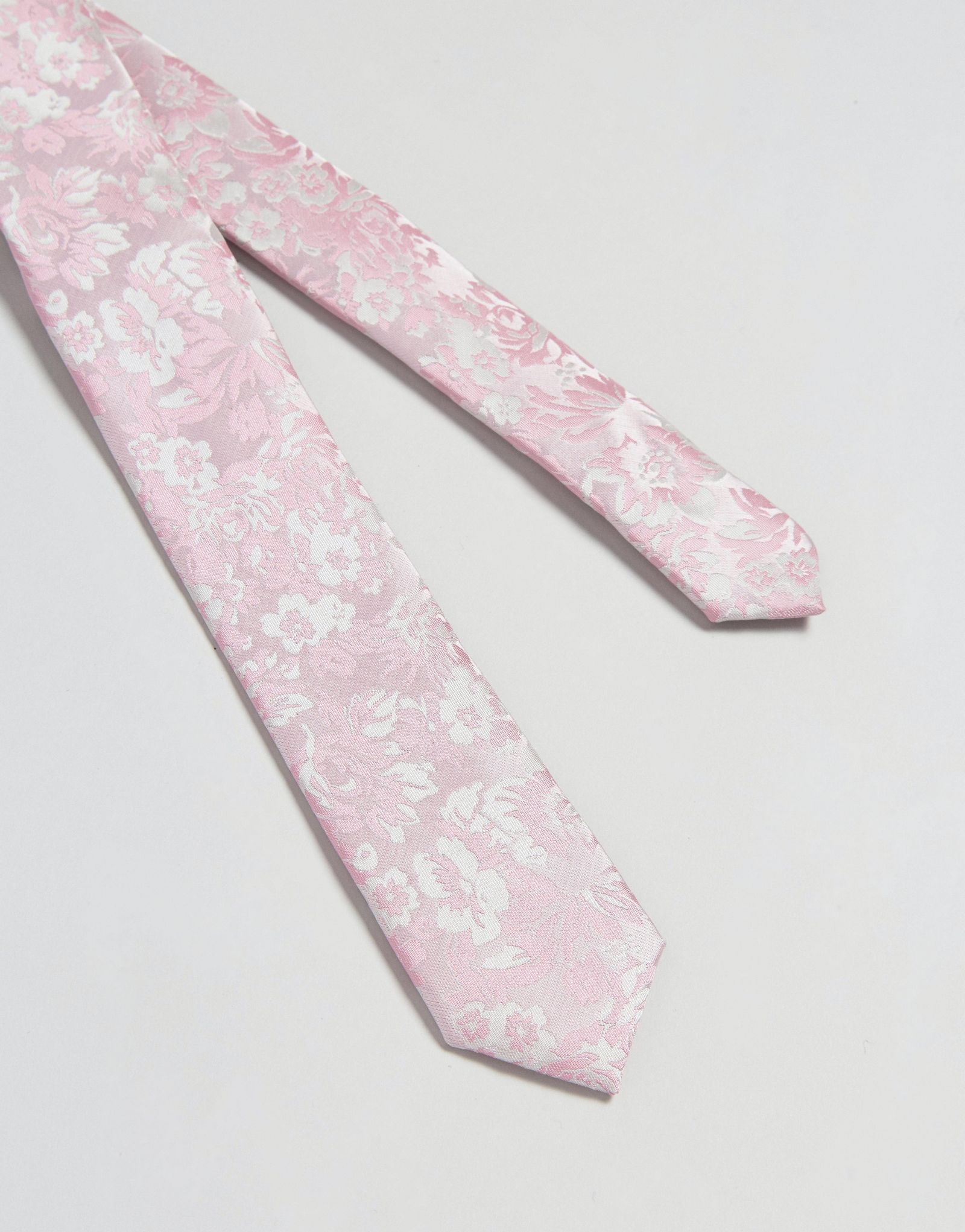 ASOS Wedding Tie In Pink Floral