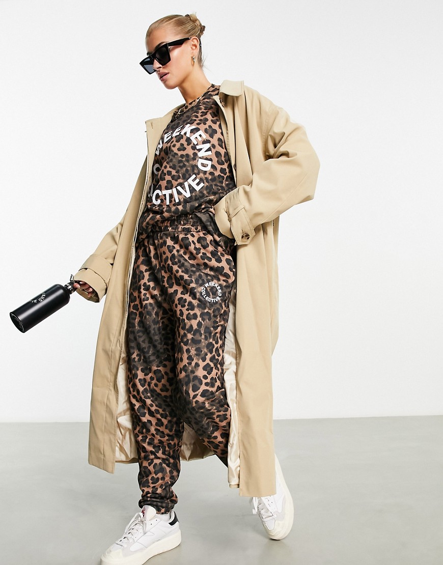 ASOS Weekend Collective jogger in animal print-Multi