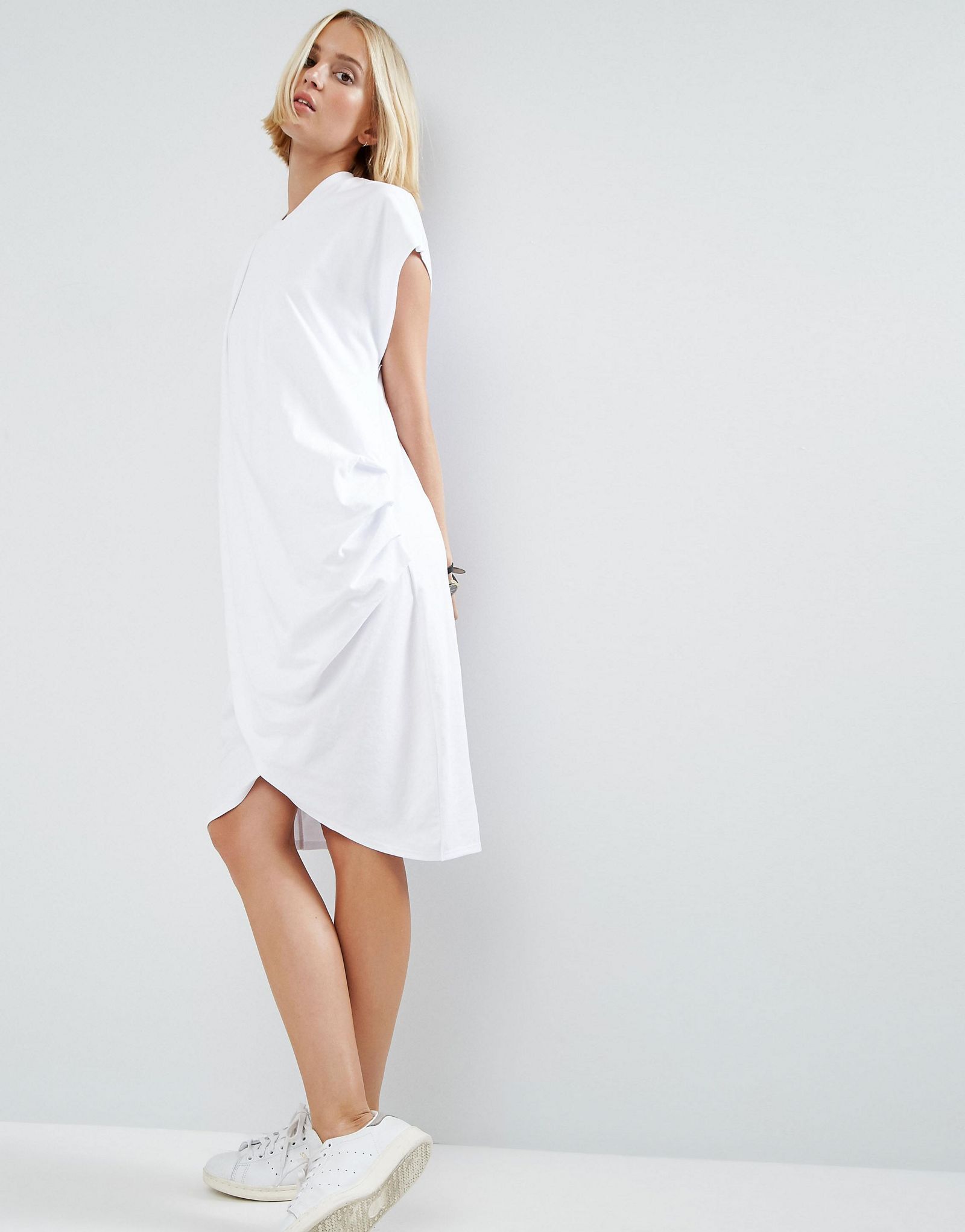 ASOS WHITE Cross Wrap Midi Dress