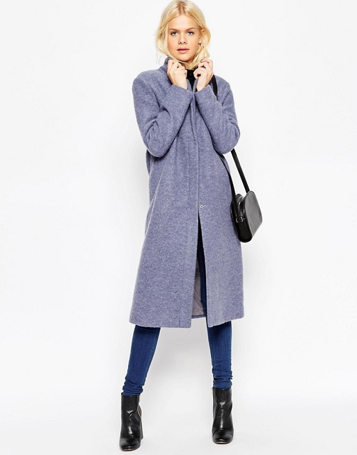 ASOS | ASOS Wool Blend Coat with Zip Front