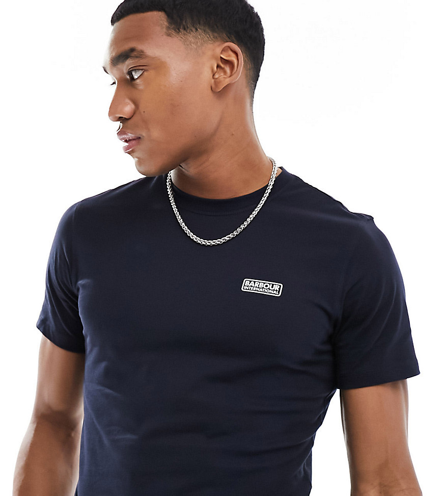 Barbour International Throttle slim fit logo t-shirt in navy exclusive to ASOS