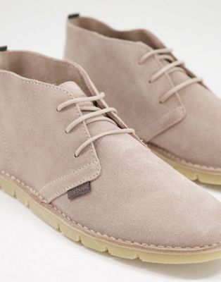 Ledger suede desert boots in stone