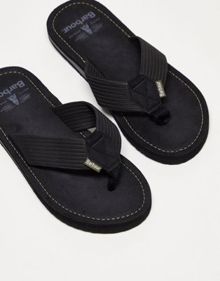 Toeman thong sandals in black