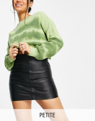 Barney's Originals Petite real leather mini skirt in black - Click1Get2 Deals