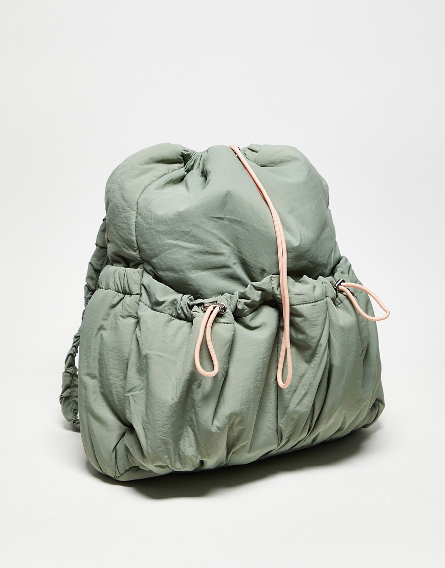 Basic Pleasure Mode demi backpack in washed khaki-Green