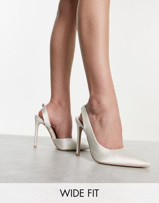 Arilla twist back shoes in ivory satin